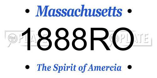1888RO Massachusetts License Plate
