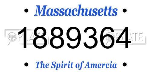 1889364 Massachusetts License Plate