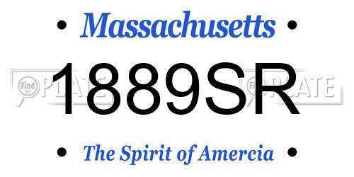 1889SR Massachusetts License Plate