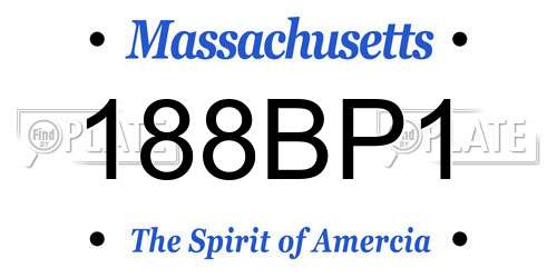 188BP1 Massachusetts License Plate