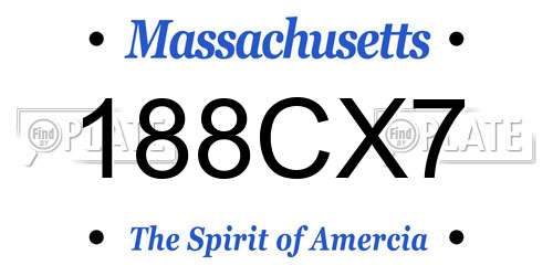 188CX7 Massachusetts License Plate