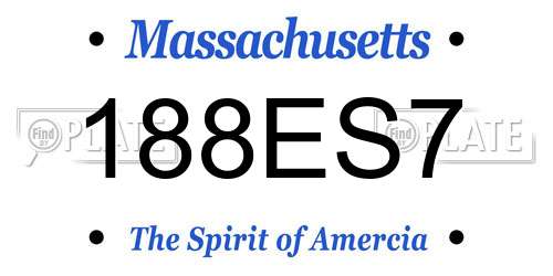 188ES7 Massachusetts License Plate