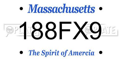 188FX9 Massachusetts License Plate