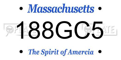 188GC5 Massachusetts License Plate