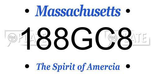 188GC8 Massachusetts License Plate