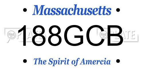 188GCB Massachusetts License Plate