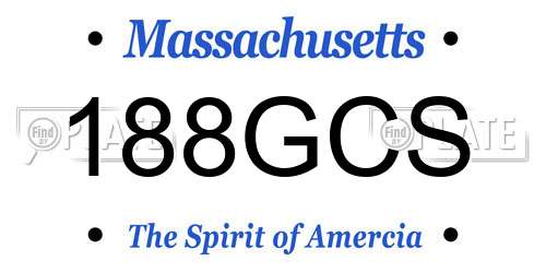 188GCS Massachusetts License Plate