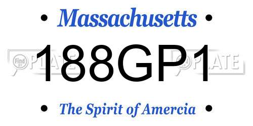 188GP1 Massachusetts License Plate