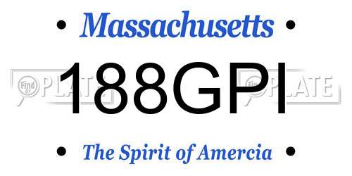 188GPI Massachusetts License Plate