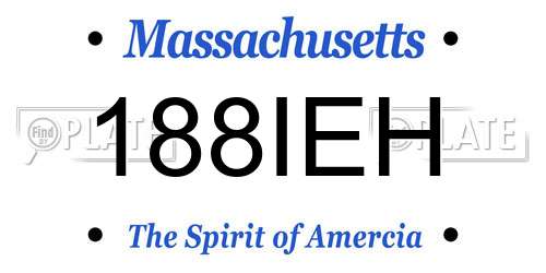 188IEH Massachusetts License Plate