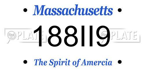 188II9 Massachusetts License Plate