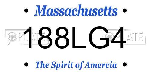 188LG4 Massachusetts License Plate