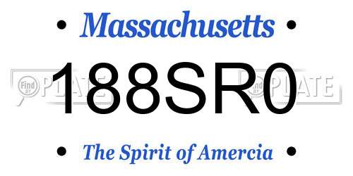188SR0 Massachusetts License Plate