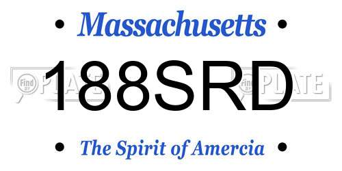 188SRD Massachusetts License Plate