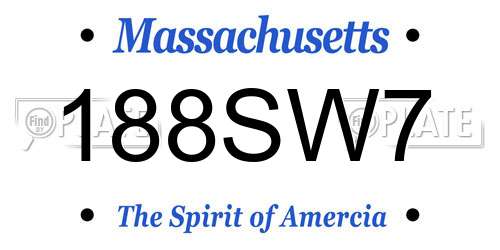188SW7 Massachusetts License Plate