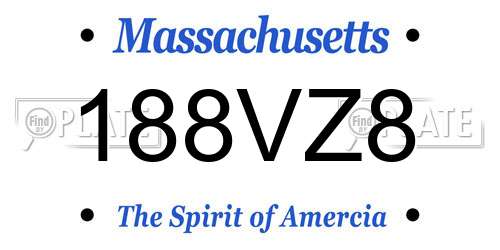 188VZ8 Massachusetts License Plate
