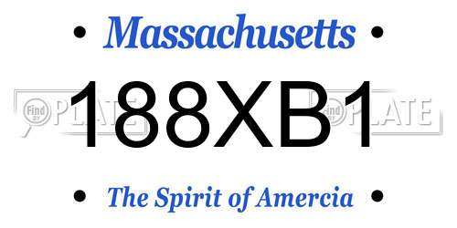 188XB1 Massachusetts License Plate