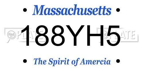188YH5 Massachusetts License Plate