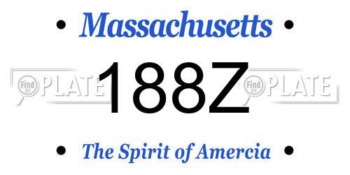 188Z Massachusetts License Plate