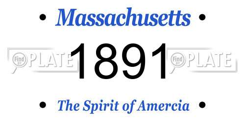 1891 Massachusetts License Plate