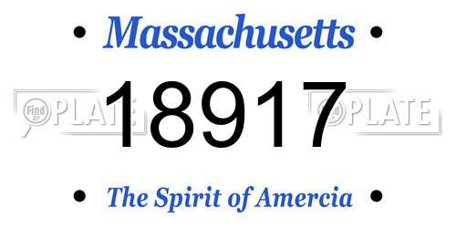 18917 Massachusetts License Plate