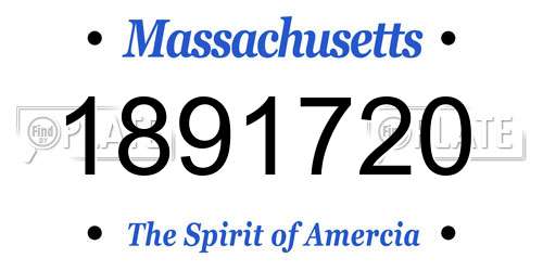 1891720 Massachusetts License Plate