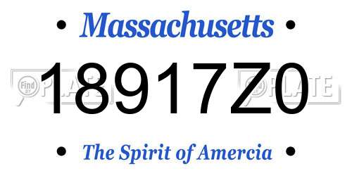 18917Z0 Massachusetts License Plate