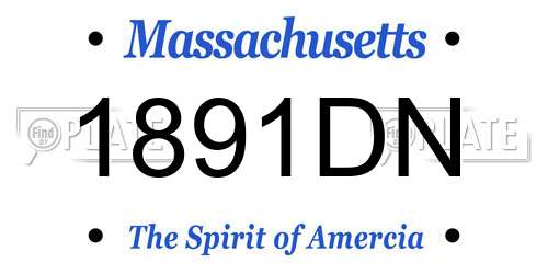 1891DN Massachusetts License Plate