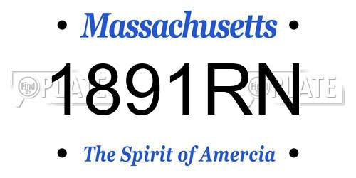1891RN Massachusetts License Plate