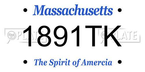 1891TK Massachusetts License Plate