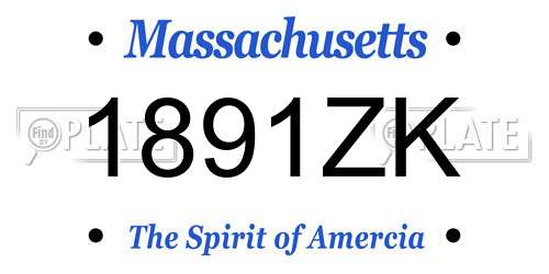 1891ZK Massachusetts License Plate