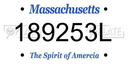 189253L Massachusetts License Plate