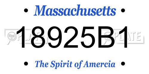 18925B1 Massachusetts License Plate