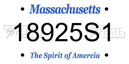 18925S1 Massachusetts License Plate