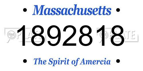 1892818 Massachusetts License Plate