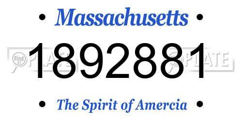 1892881 Massachusetts License Plate