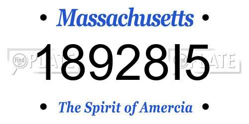 18928I5 Massachusetts License Plate