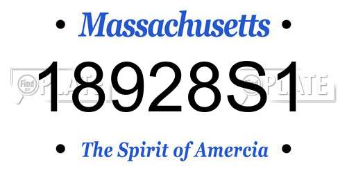 18928S1 Massachusetts License Plate