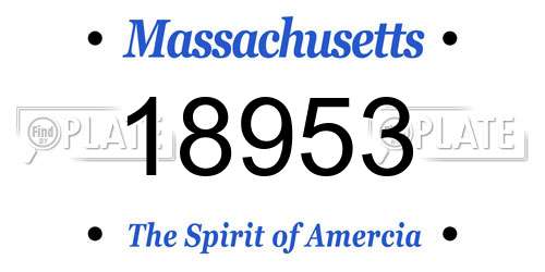 18953 Massachusetts License Plate