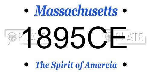 1895CE Massachusetts License Plate