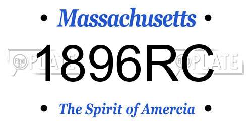 1896RC Massachusetts License Plate