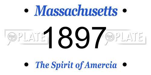 1897 Massachusetts License Plate