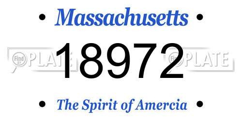 18972 Massachusetts License Plate