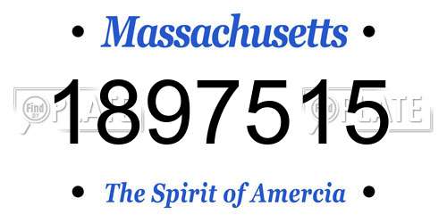 1897515 Massachusetts License Plate