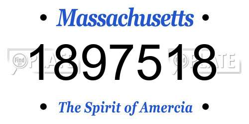1897518 Massachusetts License Plate