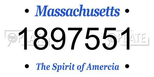 1897551 Massachusetts License Plate
