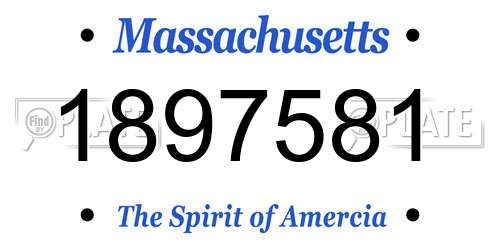 1897581 Massachusetts License Plate