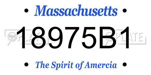 18975B1 Massachusetts License Plate