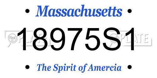 18975S1 Massachusetts License Plate