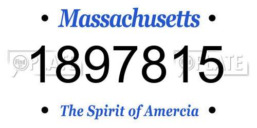 1897815 Massachusetts License Plate